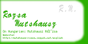 rozsa mutshausz business card